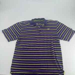 South Pole Signature Series Purple Striped Polo Shirt Mens L